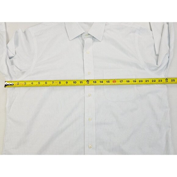 Brooks Brothers Classic Sz 17-35 Mens White Blue Trim Check Long Sleeve Non Iron - Picture 3 of 10